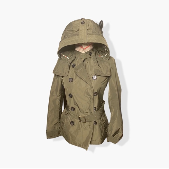 Burberry Brit green trench coat